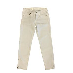 Madewell Light Gray Ankle Zip Jeans Women's Size 25 Low Mid Rise Skinny Pants